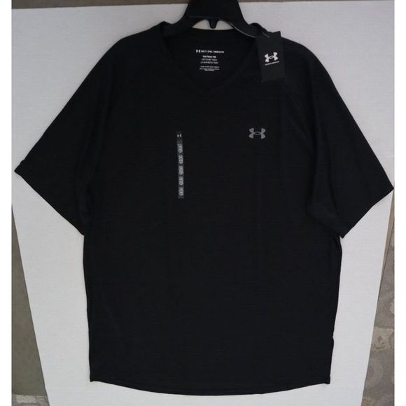 Under Armour 1328190 001 Men's Sz 3XL Black Tech V-Neck Loose Fit S/S T-Shirt - Picture 2 of 6